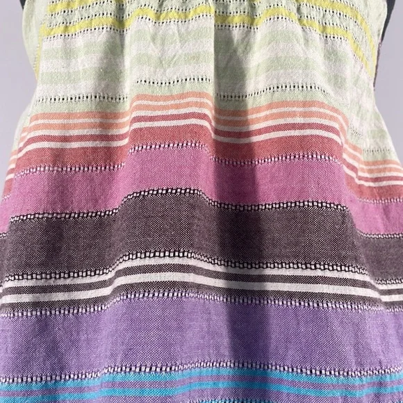 Billabong Multi colored stripped cotton fringe tank top,XS - Picture 5 of 9